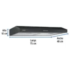Campana extractora 75 cm, empotrable, negra, FOSET 3
