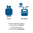 Parrilla gas empotrable 75 cm, 5 quemadores, esmalte, FOSET 5