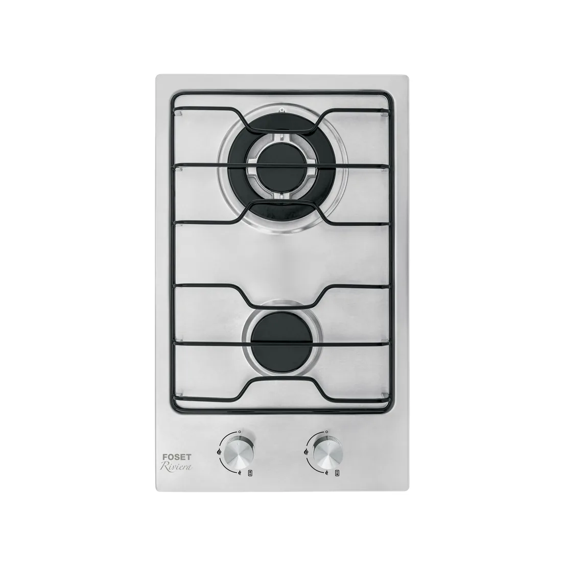 Parrilla gas empotrable 30 cm, 2 quemadores, esmalte, FOSET