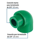 Codo 90° PPR,  3/4', macho-hembra, FOSET 2