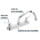 Mezcladora 8' fregadero cromo, cuello corto, palanca, BASIC 2