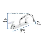 Mezcladora 8' fregadero cromo, cuello corto, cono, BASIC 3