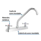 Mezcladora 8' fregadero cromo, cuello largo, cruceta, BASIC 2