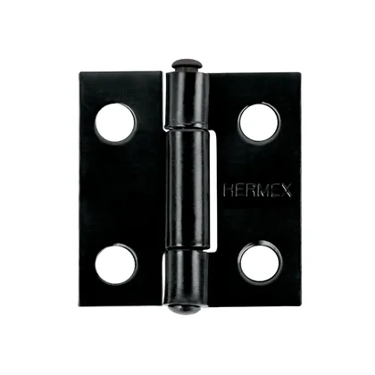 Bisagra rectangular 1 x 7/8', acero negro mate, HERMEX