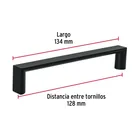 Jaladera de 128mm, línea Andamio, negro, HERMEX 3