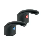 Juego manerales de palanca p/lav-fregadero,negro mate AQUA 1