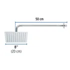 Regadera plato cuadrado 8' con brazo, cromo, FOSET RIVIERA 4