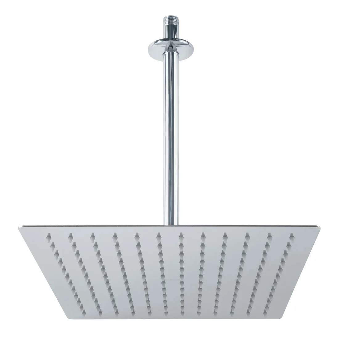 Regadera plato cuadrado 12' con brazo, cromo, FOSET RIVIERA