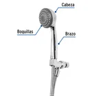 Regadera de teléfono 3-1/4, ABS, con soporte, cromo, AERO 5
