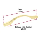 Jaladera de 96mm, línea Segovia, latón brillante, HERMEX 3