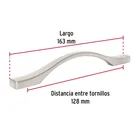 Jaladera de 128mm, línea Segovia, níquel, HERMEX 3
