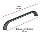 Jaladera de 128mm, línea Cádiz, negro, HERMEX 3