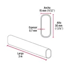 Tubo ovalado para clóset, 3 m, aluminio, HERMEX 3
