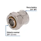 Conector para PEALPE, 3/4', con rosca hembra, FOSET 3