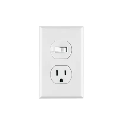 Placa armada interruptor y contacto, línea Standard, blanco