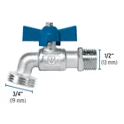 Llave esfera de latón 1/2', maneral corto, 130g, s/adaptador 3