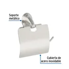 Portarrollo con cubierta, níquel satín, FOSET AQUA 2