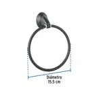 Toallero de argolla, negro, FOSET AQUA 3