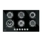 Parrilla gas empotrable 90cm, 6 quem, vidrio negro, RIVIERA 1