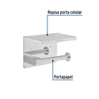 Portarrollo cromo con soporte para celular, FOSET RIVIERA 2