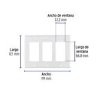 Placa 3 ventanas, de policarbonato, línea Classic, VOLTECK 2