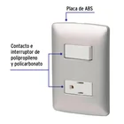 Placa armada contacto e interruptor, plata, línea Italiana 2