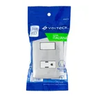 Placa armada contacto e interruptor, plata, línea Italiana 5