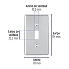 Placa de Acero Inox. para interruptor vertical, Standard 2