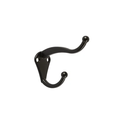 Gancho tipo perchero sombrero y abrigo, 4 cm, negro, HERMEX
