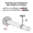 Brida para tubo redondo de clóset, negro mate, HERMEX 4