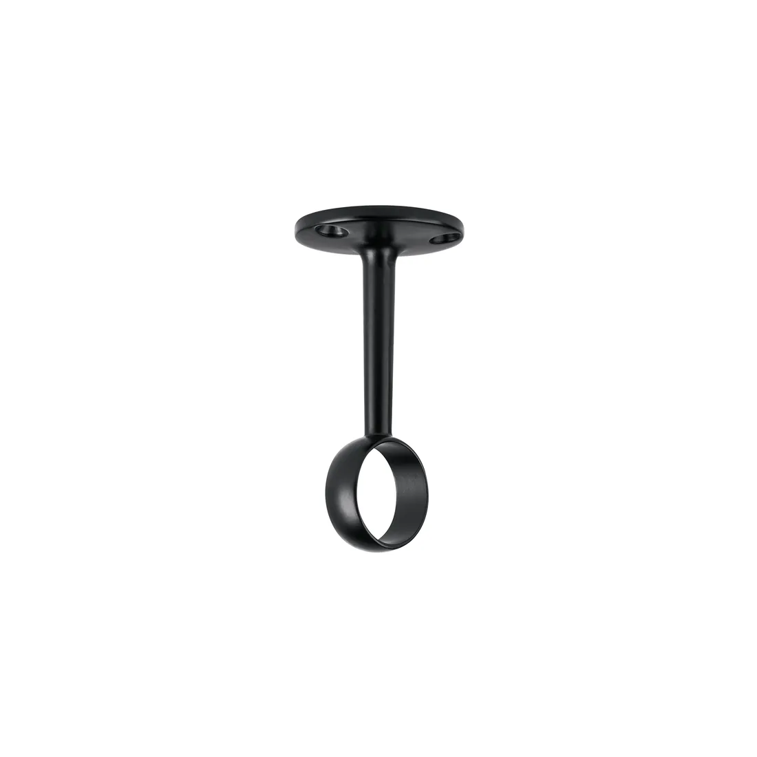 Soporte central para tubo redondo de clóset, negro mate