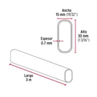 Tubo ovalado de 3.0 m negro para closet, HERMEX 3