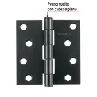 Bisagra cuadrada 4', acero negro mate, cabeza plana, HERMEX 2