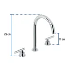 Mezcladora p/lavabo,taladros separados,palanca, cromo, TÚBIG 3
