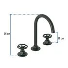 Mezcladora p/lavabo,taladros separados,redondos,negro, TÚBIG 3