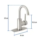 Monomando corto para lavabo, satín, FOSET TÚBIG 3