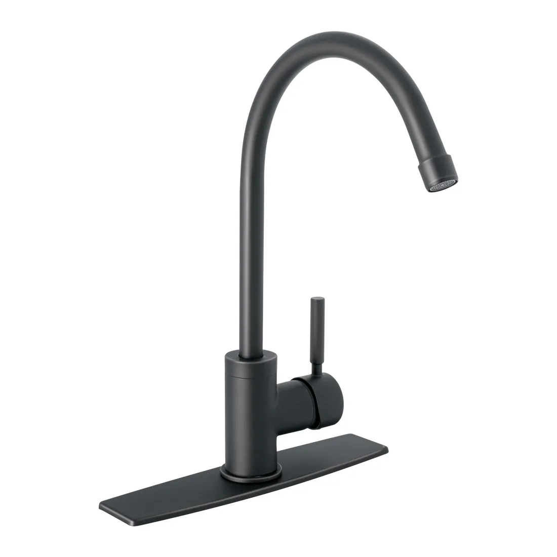 Monomando para fregadero, cuello alto, negro mate, TÚBIG