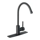 Monomando para fregadero, cuello alto, negro mate, TÚBIG 1