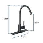 Monomando para fregadero, cuello alto, negro mate, TÚBIG 3