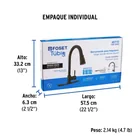 Monomando para fregadero, cuello extraible,negro mate, TÚBIG 6