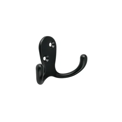 Gancho doble tipo perchero, 7 cm, negro, HERMEX
