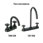 Juego de 2 manerales para mezcladora, volante, negro, TÚBIG 4