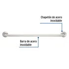 Barra recta de seguridad, acero inoxidable, 80cm, FOSET 2