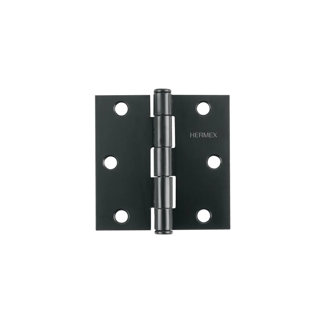 Bisagra cuadrada 3', acero negro mate, cabeza plana, HERMEX
