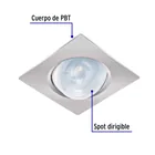 Luminario LED empotrable 5W 6500K, cuadrado, cromo, VOLTECK 2