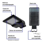 Luminario suburbano solar LED 40 W 6500 K con control remoto 2