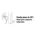 Extensión doméstica aterrizada 2 m blanca con clavija plana 2