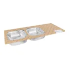 Tarja de empotrar 120x50cm doble tina izquierda, FOSET BASIC 3