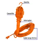 Lámpara de taller con canastilla plástica, 14.5 m, VOLTECK 2
