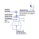 Luminario suburbano con foco LED 40W 6500K y sensor de luz 3